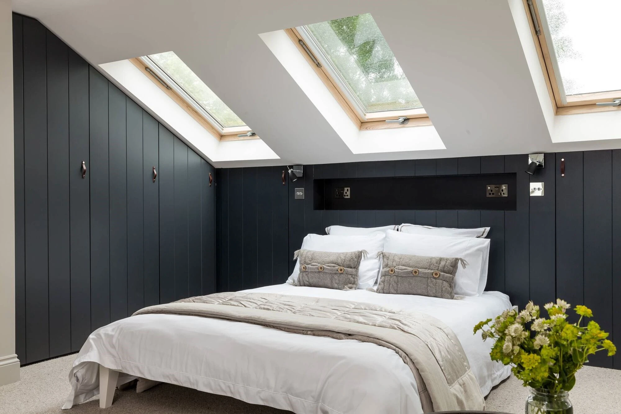 Simple bed frame under the eaves